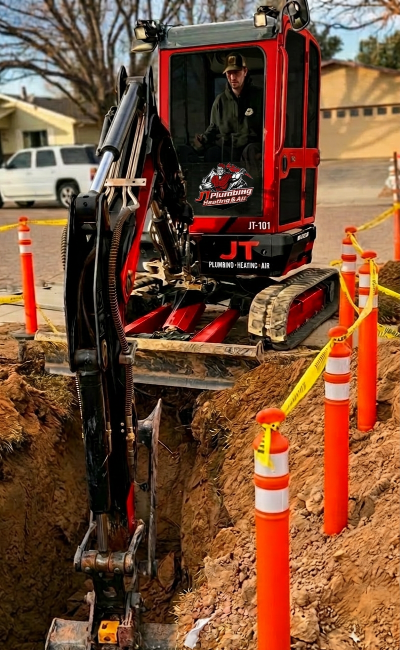 JT excavator on a trench dig job